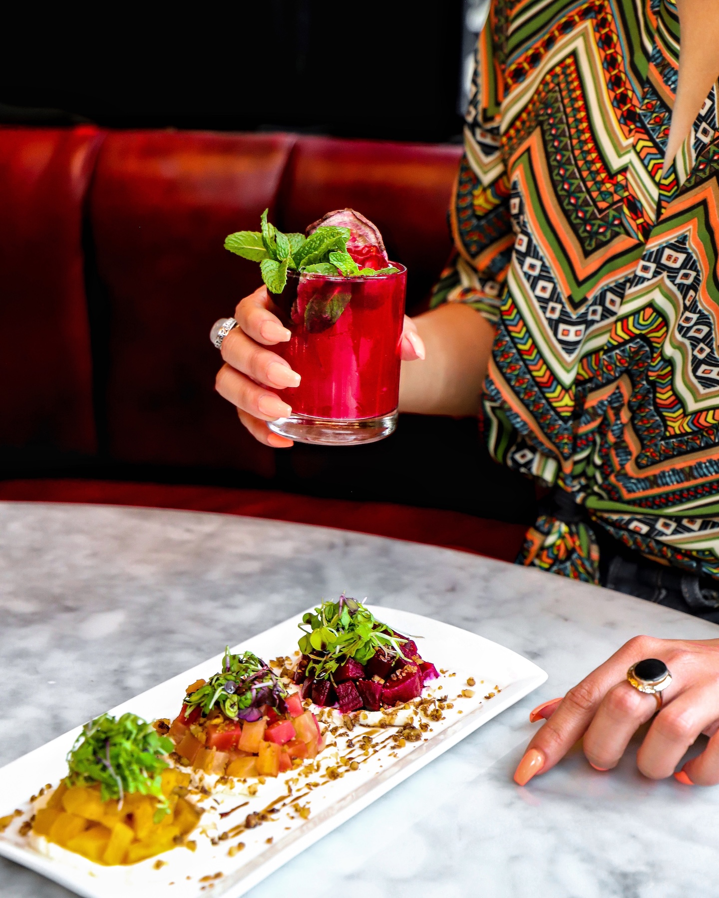 Restaurant manager reviewing operations